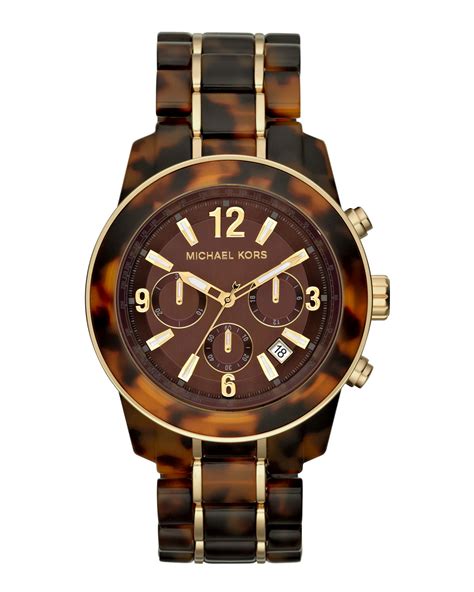 michael kors watches tortoise|Michael Kors tortoise shell acetate.